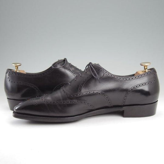 美品★(英)アンソニー・クレバリー 9E【現行定価30万円程度★FINCHLEY/イミテーションブローグ】カーフ/黒/ANTHONY CLEVERLEY★m190