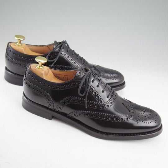 未使用★チャーチ(レディース) SIZE 37.5【定価￥176,000-★バーウッド/BURWOOD WG】ポリッシュドバインダーカーフ/黒/Church's★m191