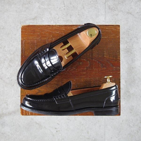 極上★チャーチ(レディース) SIZE 36.5【コインローファー★SALLY R/サリー】ポリッシュドバインダーカーフ/黒/Church's★m220