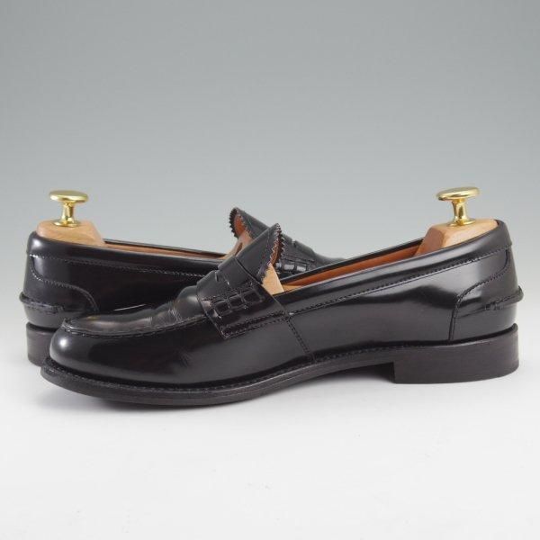 極上★チャーチ(レディース) SIZE 36.5【コインローファー★SALLY R/サリー】ポリッシュドバインダーカーフ/黒/Church's★m220