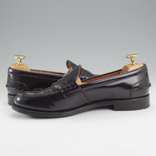 極上★チャーチ(レディース) SIZE 36.5【コインローファー★SALLY R/サリー】ポリッシュドバインダーカーフ/黒/Church's★m220