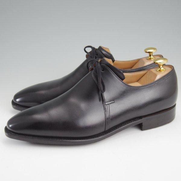 極上★(仏)Corthay/コルテ SIZE 6.5【現行定価￥253,000-★純正シューツリー付き/Arca/アルカ】プレーントゥ/Vフロント/カーフ/黒★m222