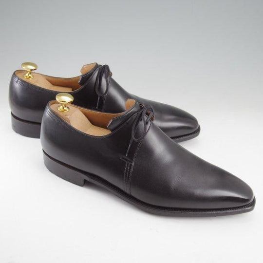 極上★(仏)Corthay/コルテ SIZE 6.5【現行定価￥253,000-★純正シューツリー付き/Arca/アルカ】プレーントゥ/Vフロント/カーフ/黒★m222