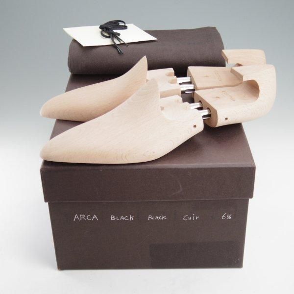 極上★(仏)Corthay/コルテ SIZE 6.5【現行定価￥253,000-★純正シューツリー付き/Arca/アルカ】プレーントゥ/Vフロント/カーフ/黒★m222