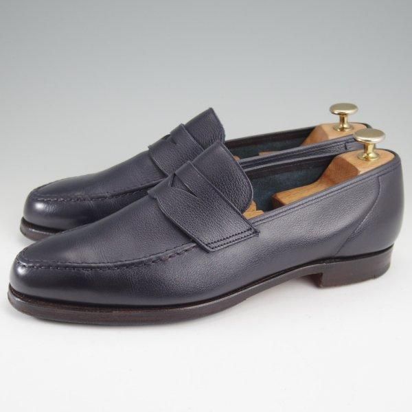 極上★クロケット&ジョーンズ 7E【モデル定価￥107,800-★バーニーズNY別注/SELHURST】366ラスト/コインローファー/紺/メンズ★m227