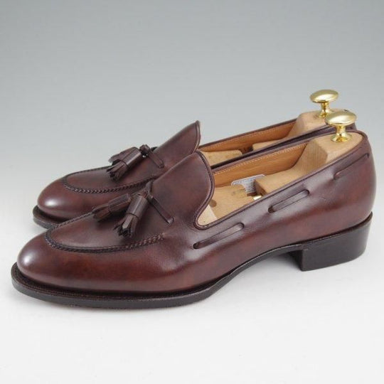 未使用★シェットランドフォックス SIZE 5.5【定価￥77,000-★ミュージアムカーフ/ケンジントン2/016FSF】タッセルローファー/濃茶★m233