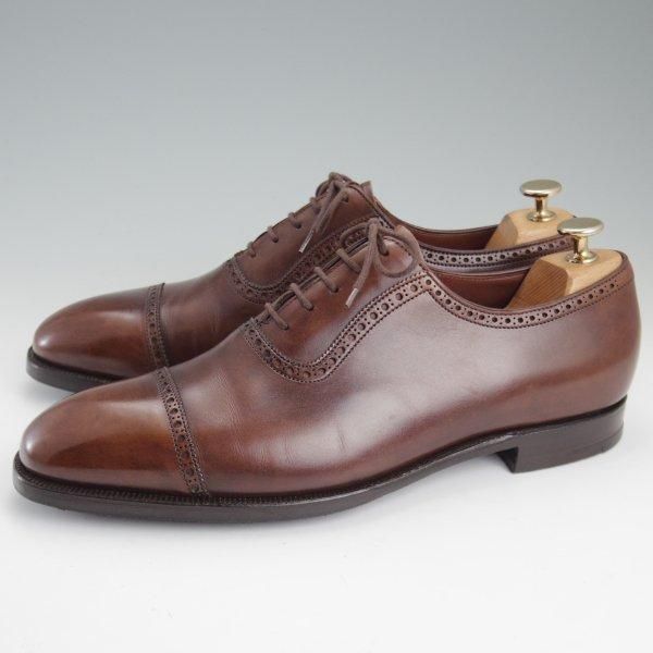 美品★クロケット&ジョーンズ 8.5E【ハンドグレードライン★(英)ポールスミス別注/クォーターブローグ】濃茶/Crockett&Jones★m247