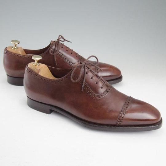 美品★クロケット&ジョーンズ 8.5E【ハンドグレードライン★(英)ポールスミス別注/クォーターブローグ】濃茶/Crockett&Jones★m247