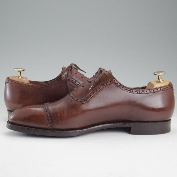 美品★クロケット&ジョーンズ 8.5E【ハンドグレードライン★(英)ポールスミス別注/クォーターブローグ】濃茶/Crockett&Jones★m247