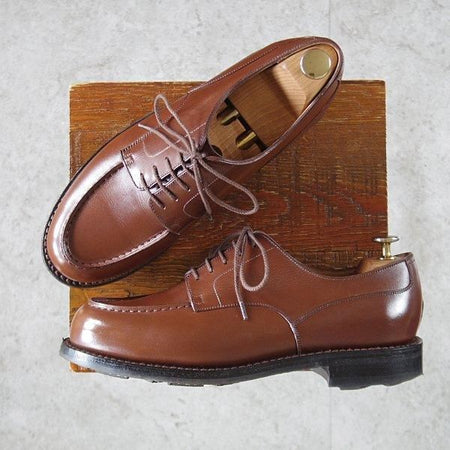 極上★J.M.ウエストン 7E【定価￥168,300-★ゴルフ/GOLF】641/31ラスト/Uチップ/ボックスカーフ/TAN/タン/茶/Weston/ウェストン★m250