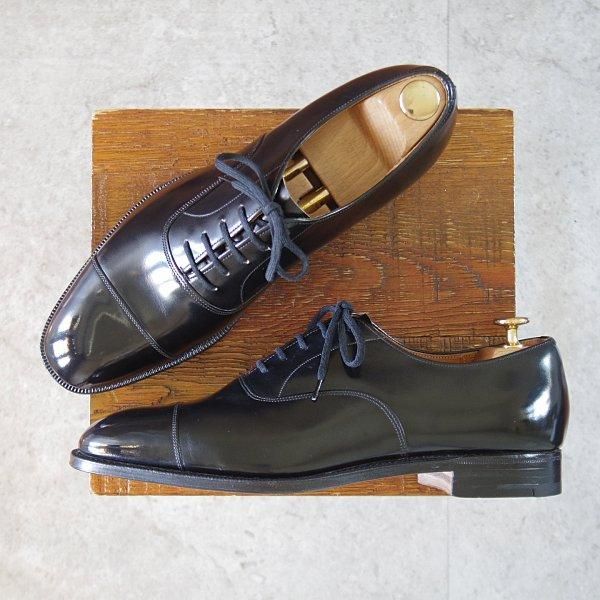 未使用★チャーチ UK7.5程度/80D【旧チャーチ★73ラスト/コンサル同仕様/BALMORAL】ブックバインダーカーフ/ストレートチップ/黒★m256