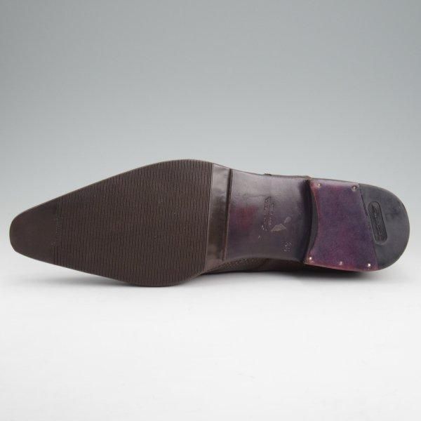 未使用★(伊)サントーニ SIZE 9.5【貴重★リザード仕様/Vフロント/濃茶】プレーントゥ/メンズ/Santoni★m261