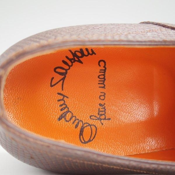 未使用★(伊)サントーニ SIZE 9.5【貴重★リザード仕様/Vフロント/濃茶】プレーントゥ/メンズ/Santoni★m261