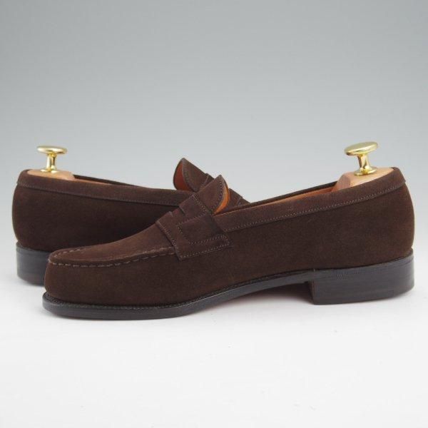 極美品★J.M.ウエストン(レディース) 3.5C【現行定価￥151,800-★コインローファー/180】スエード/濃茶/Weston/ウェストン(レディース)★m263