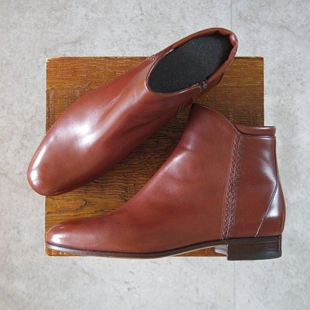 極美品★(伊)タニノクリスチー SIZE 7【定価15万円以上★サイドジップブーツ】カーフ/茶/メンズ/TANINO CRISCI★m270