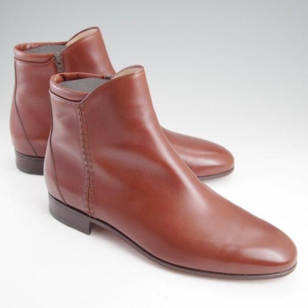 極美品★(伊)タニノクリスチー SIZE 7【定価15万円以上★サイドジップブーツ】カーフ/茶/メンズ/TANINO CRISCI★m270