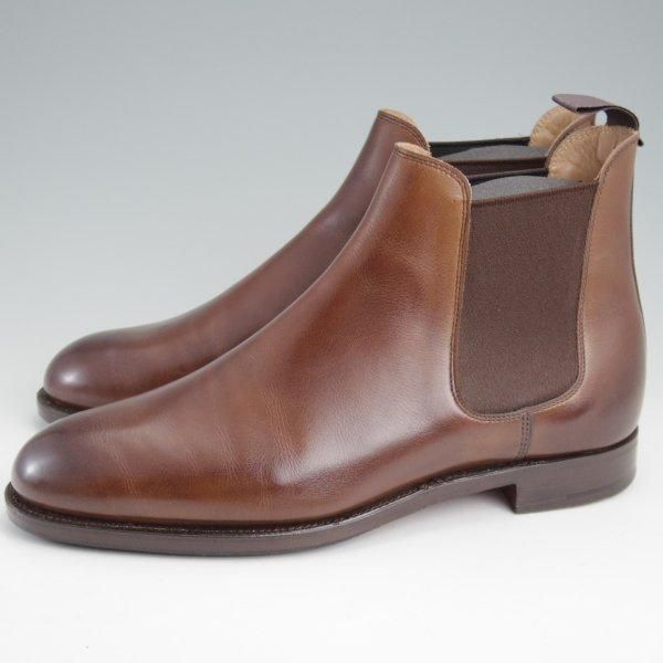 美品★クロケット&ジョーンズ 6.5E【定価￥110,000-★サイドゴアブーツ/CHELSEA 5】チェルシー/カーフ/濃茶/メンズ/Crockett&Jones★m271