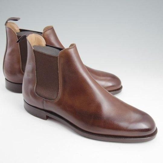 美品★クロケット&ジョーンズ 6.5E【定価￥110,000-★サイドゴアブーツ/CHELSEA 5】チェルシー/カーフ/濃茶/メンズ/Crockett&Jones★m271