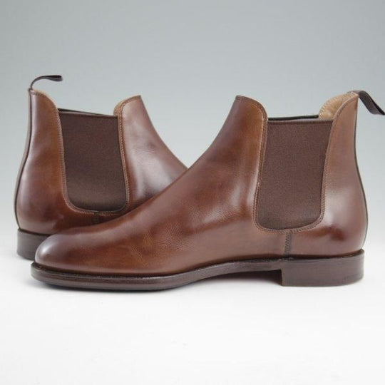 美品★クロケット&ジョーンズ 6.5E【定価￥110,000-★サイドゴアブーツ/CHELSEA 5】チェルシー/カーフ/濃茶/メンズ/Crockett&Jones★m271