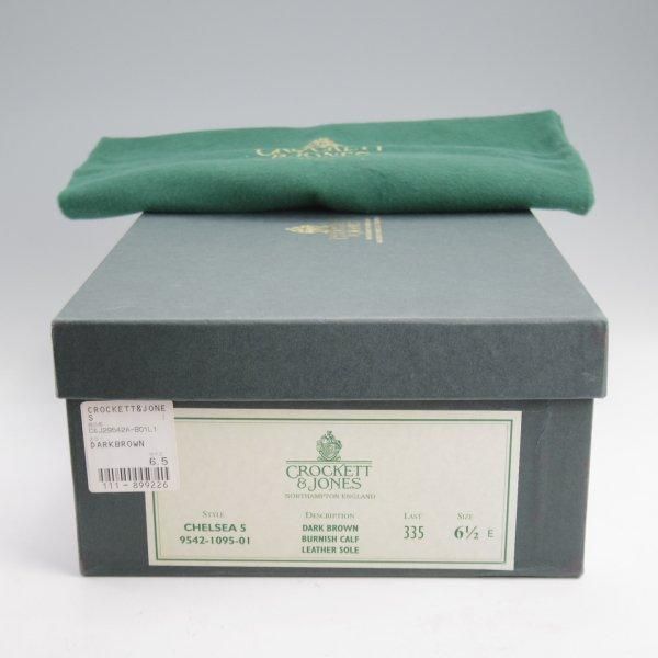 美品★クロケット&ジョーンズ 6.5E【定価￥110,000-★サイドゴアブーツ/CHELSEA 5】チェルシー/カーフ/濃茶/メンズ/Crockett&Jones★m271