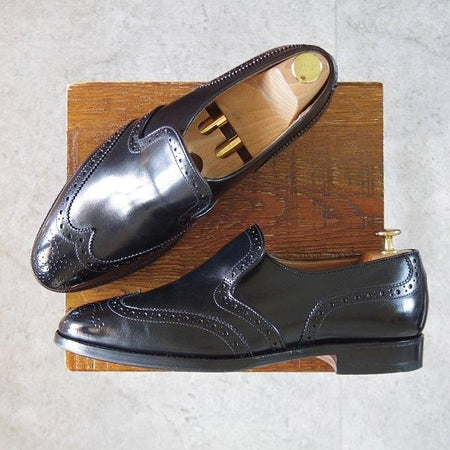 極上★トリッカーズ SIZE 8.5【定価￥121,000-★ユニオンワークス別注/センターエラスティック/M7377】カーフ/黒/Tricker's★m272