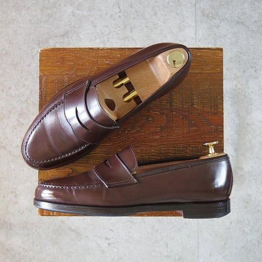 極上★クロケット&ジョーンズ 6E【定価￥121,000-★BOSTON 2/ボストン】376ラスト/コインローファー/カーフ/濃茶/Crockett&Jones★m275