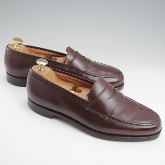 極上★クロケット&ジョーンズ 6E【定価￥121,000-★BOSTON 2/ボストン】376ラスト/コインローファー/カーフ/濃茶/Crockett&Jones★m275