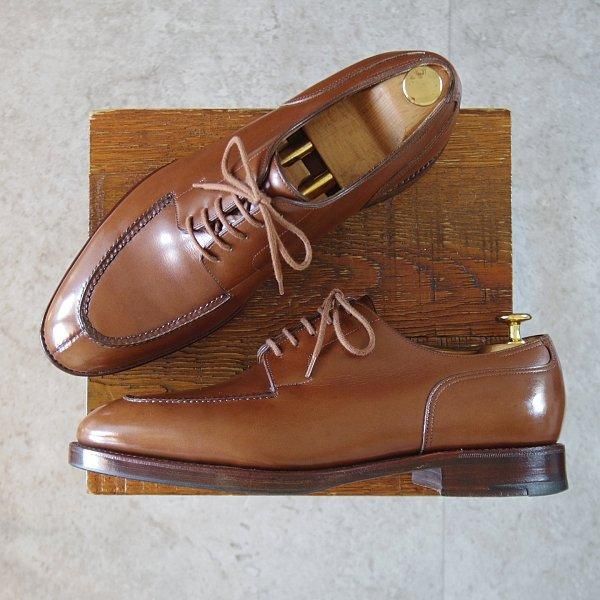★ジョンロブ 7.5E【名作★CHAMBORD/スキンステッチ仕様/8695ラスト】シャンボード/Uチップ/カーフ/茶/メンズ/JOHN LOBB★m284