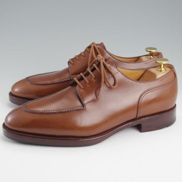 ★ジョンロブ 7.5E【名作★CHAMBORD/スキンステッチ仕様/8695ラスト】シャンボード/Uチップ/カーフ/茶/メンズ/JOHN LOBB★m284