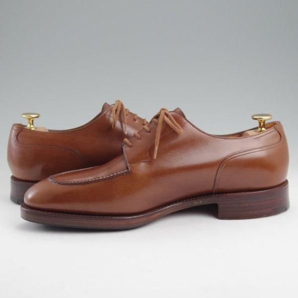 ★ジョンロブ 7.5E【名作★CHAMBORD/スキンステッチ仕様/8695ラスト】シャンボード/Uチップ/カーフ/茶/メンズ/JOHN LOBB★m284