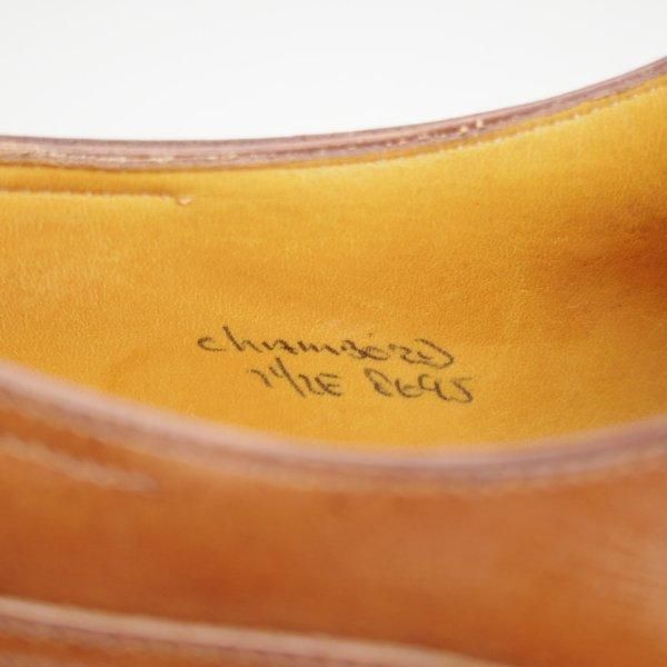 ★ジョンロブ 7.5E【名作★CHAMBORD/スキンステッチ仕様/8695ラスト】シャンボード/Uチップ/カーフ/茶/メンズ/JOHN LOBB★m284