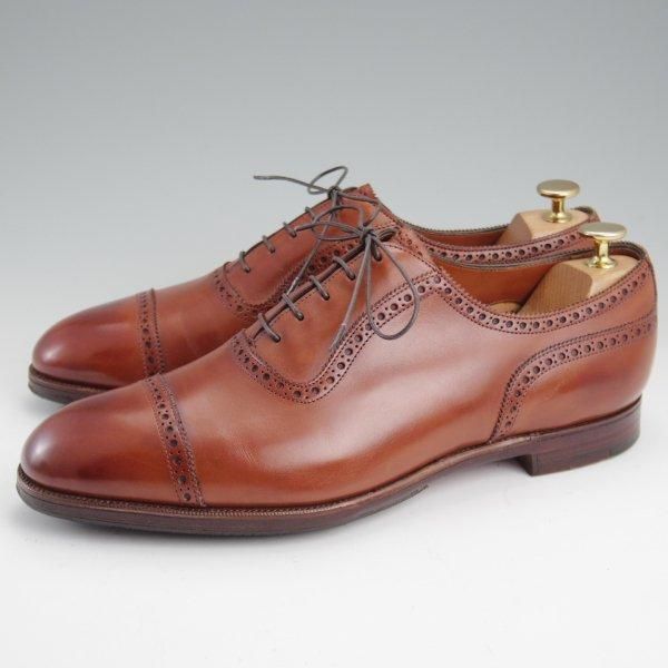★エドワードグリーン 9E【現行定価20万円以上★CANTERBURY/202ラスト】カンタベリー/クォーターブローグ/茶/EDWARD GREEN★m285