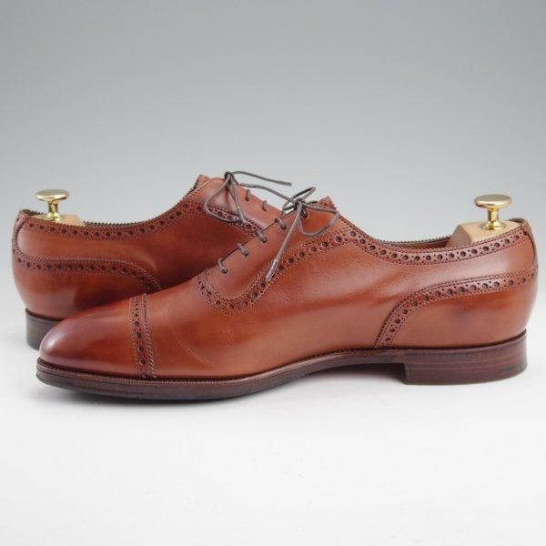 ★エドワードグリーン 9E【現行定価20万円以上★CANTERBURY/202ラスト】カンタベリー/クォーターブローグ/茶/EDWARD GREEN★m285