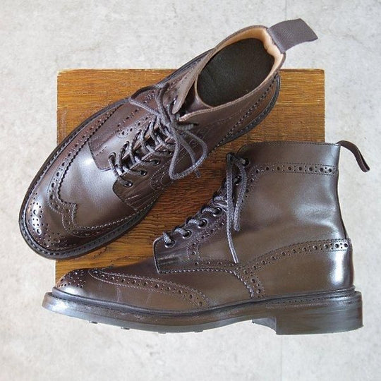 極美品★トリッカーズ SIZE 7【定価￥132,000-★ダイナイトソール仕様/STOW】ストウ/5634/カントリーブーツ/カーフ/濃茶/Tricker's★m287