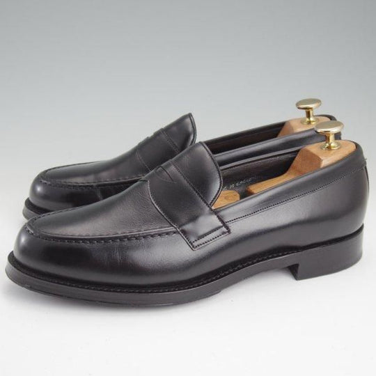 ほぼ試着程度★(英)チーニー 7F【定価￥92,400-★HUDSON/ハドソン】5203ラスト/コインローファー/カーフ/黒/メンズ/CHEANEY★m297