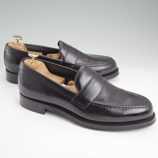 ほぼ試着程度★(英)チーニー 7F【定価￥92,400-★HUDSON/ハドソン】5203ラスト/コインローファー/カーフ/黒/メンズ/CHEANEY★m297