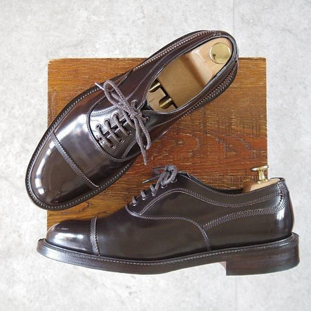 極美品★トリッカーズ SIZE 7.5【現行定価10万円以上★ブックバインダーレザー/DUNLOP/M7705】ストレートチップ/濃茶/Tricker's★m299