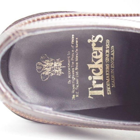 極美品★トリッカーズ SIZE 7.5【現行定価10万円以上★ブックバインダーレザー/DUNLOP/M7705】ストレートチップ/濃茶/Tricker's★m299