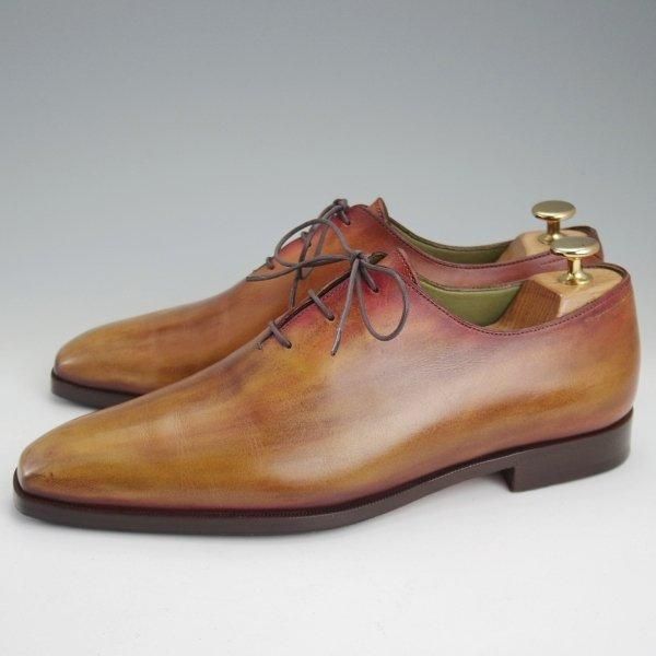 極上★(仏)ベルルッティ SIZE 7.5【モデル定価￥353,100-★アレッサンドロ/ALESSANDRO】ホールカット/茶系パティーヌ/Berluti★m307