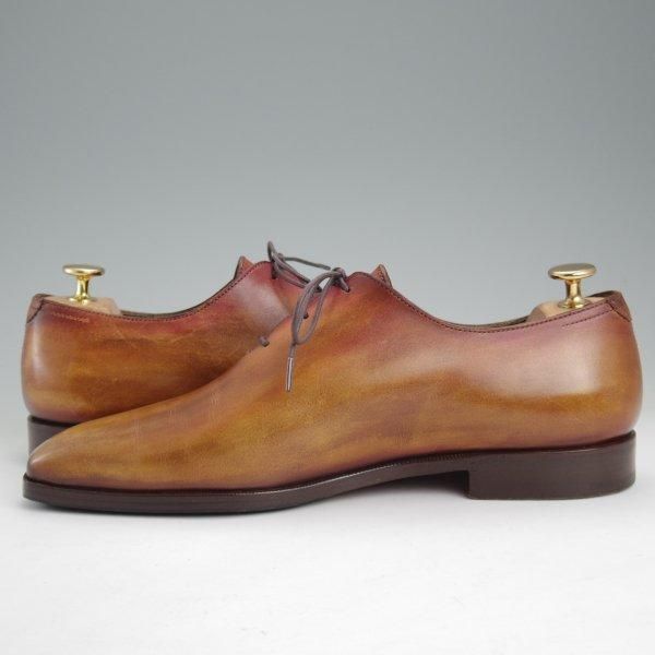 極上★(仏)ベルルッティ SIZE 7.5【モデル定価￥353,100-★アレッサンドロ/ALESSANDRO】ホールカット/茶系パティーヌ/Berluti★m307
