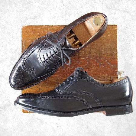 極上★チャーチ 80F/UK8【★フルブローグ/NEWYORK/136ラスト】CAPITALレザー/黒/メンズ/Church's★m308