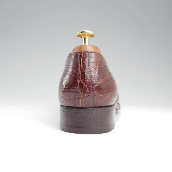 極美品★(伊)タニノクリスチー SIZE 8【高額★クロコダイル仕様/コインローファー】スリッポン/濃茶/メンズ/TANINO CRISCI★m318
