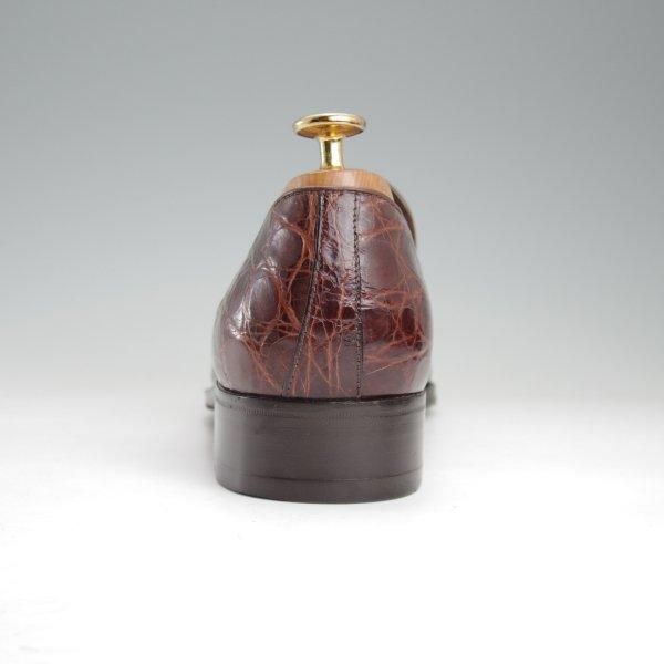 極美品★(伊)タニノクリスチー SIZE 8【高額★クロコダイル仕様/コインローファー】スリッポン/濃茶/メンズ/TANINO CRISCI★m318