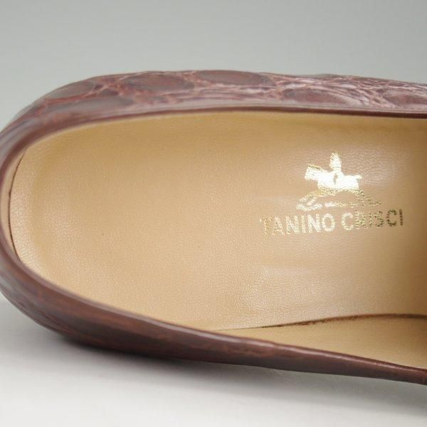 極美品★(伊)タニノクリスチー SIZE 8【高額★クロコダイル仕様/コインローファー】スリッポン/濃茶/メンズ/TANINO CRISCI★m318
