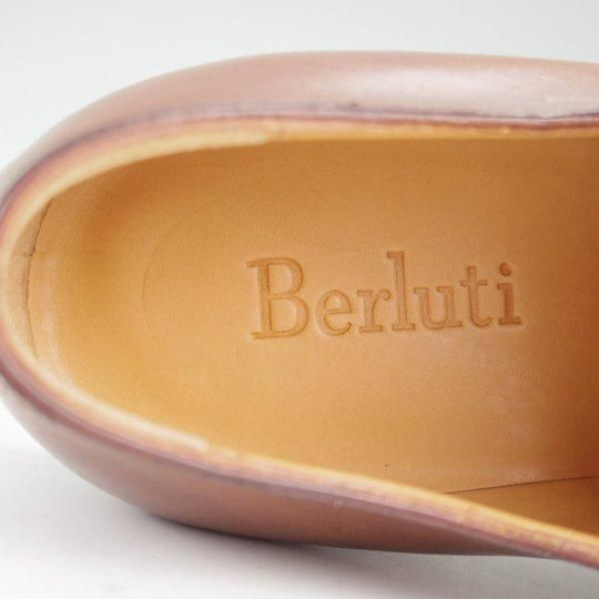 ほぼ試着程度★(仏)ベルルッティ SIZE 9.5【希少デザイン★ストレートチップ/パティーヌ】カーフ/濃茶×茶/メンズ/Berluti★m319