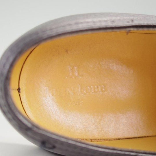 美品★ジョンロブ SIZE 6.5【貴重★PARISロゴ時代の製品/OSLO/(水牛)バッファローレザー】コテージライン/プレーントゥ/黒/JOHN LOBB★m327