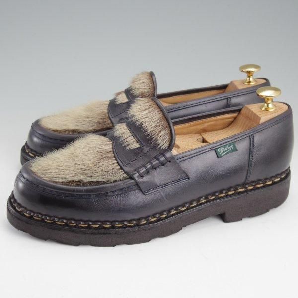 極上★パラブーツ SIZE 6.5【貴重★フォック仕様(アザラシの毛皮)/ランス/REIMS】ビームス別注/コインローファー/NUIT/Paraboot★m328