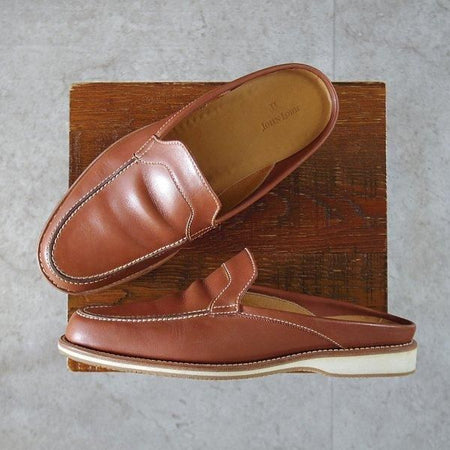 美品★ジョンロブ SIZE 7.5【貴重★BARBADOS/バルバドス/レザーサンダル】スリッパ/ミュール/BARENIA/茶/JOHN LOBB★m353