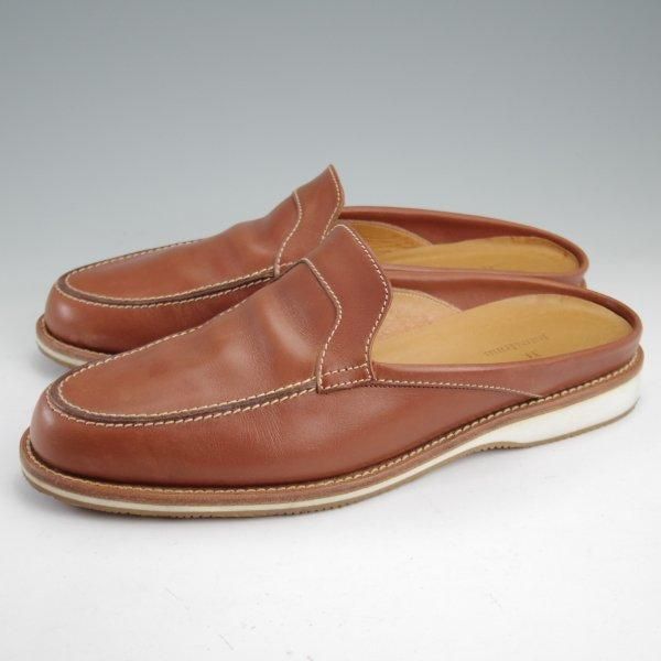 美品★ジョンロブ SIZE 7.5【貴重★BARBADOS/バルバドス/レザーサンダル】スリッパ/ミュール/BARENIA/茶/JOHN LOBB★m353