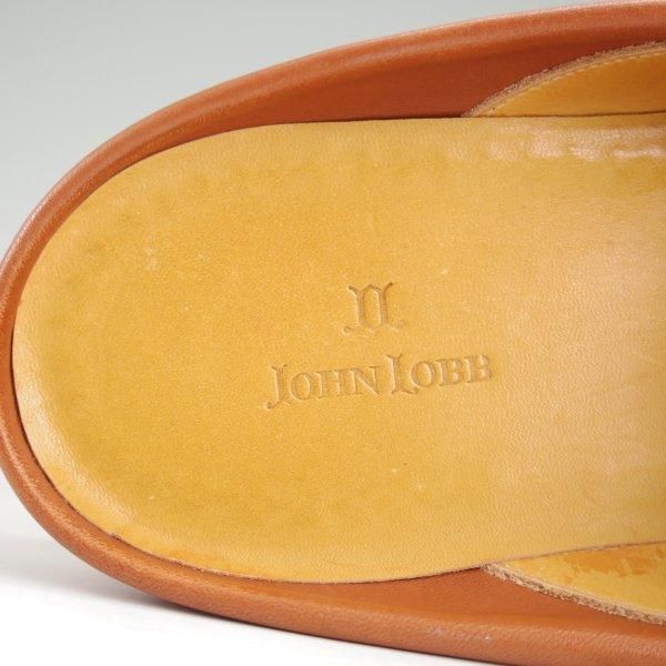 美品★ジョンロブ SIZE 7.5【貴重★BARBADOS/バルバドス/レザーサンダル】スリッパ/ミュール/BARENIA/茶/JOHN LOBB★m353